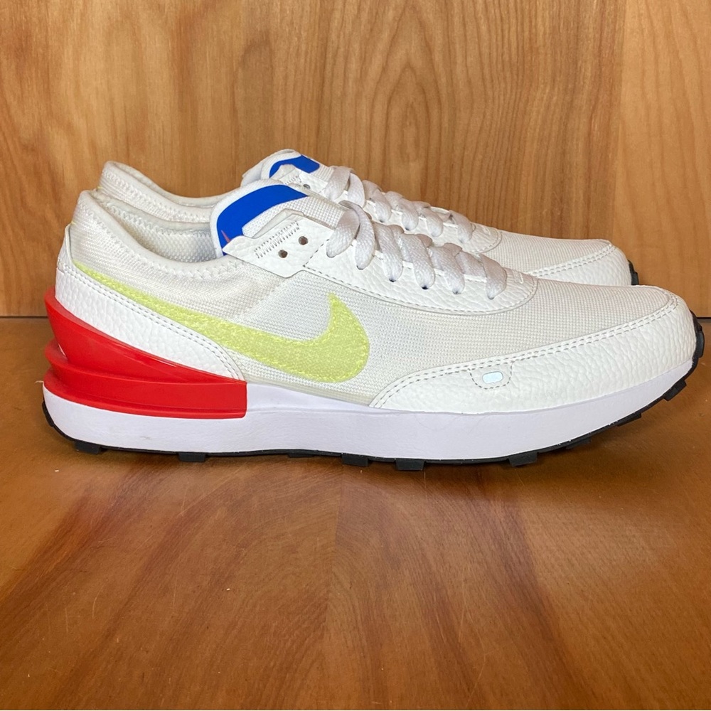 NEW Womens 8.5 Youth 7 Nike Waffle One Athletic Shoes White Yellow SEF1316